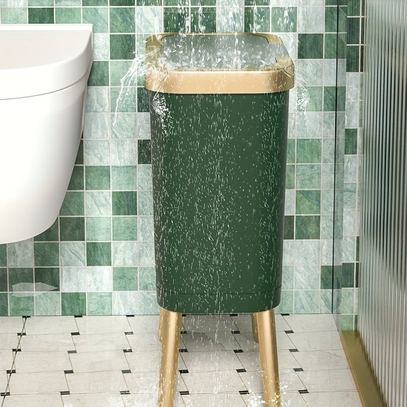 Modern Odour-Sealing Kitchen Trash Can with Elevated Legs | 15L Stylish Waste Bin for Home Organization