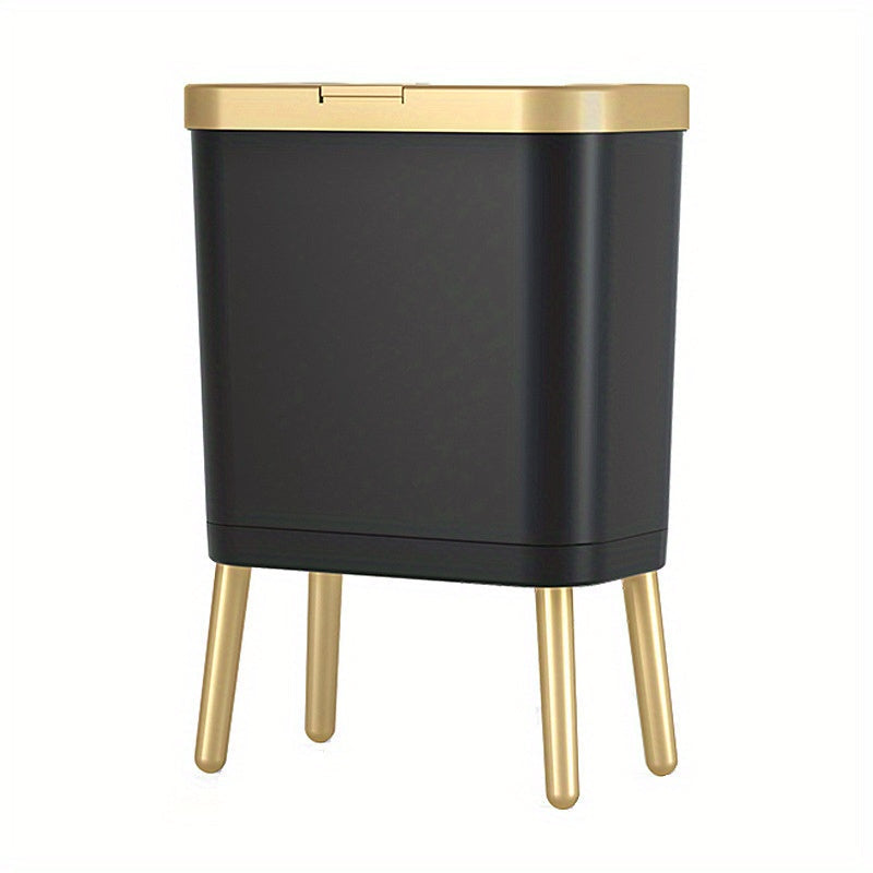 Modern Odour-Sealing Kitchen Trash Can with Elevated Legs | 15L Stylish Waste Bin for Home Organization