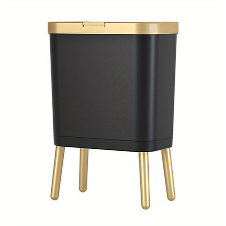 Modern Odour-Sealing Kitchen Trash Can with Elevated Legs | 15L Stylish Waste Bin for Home Organization