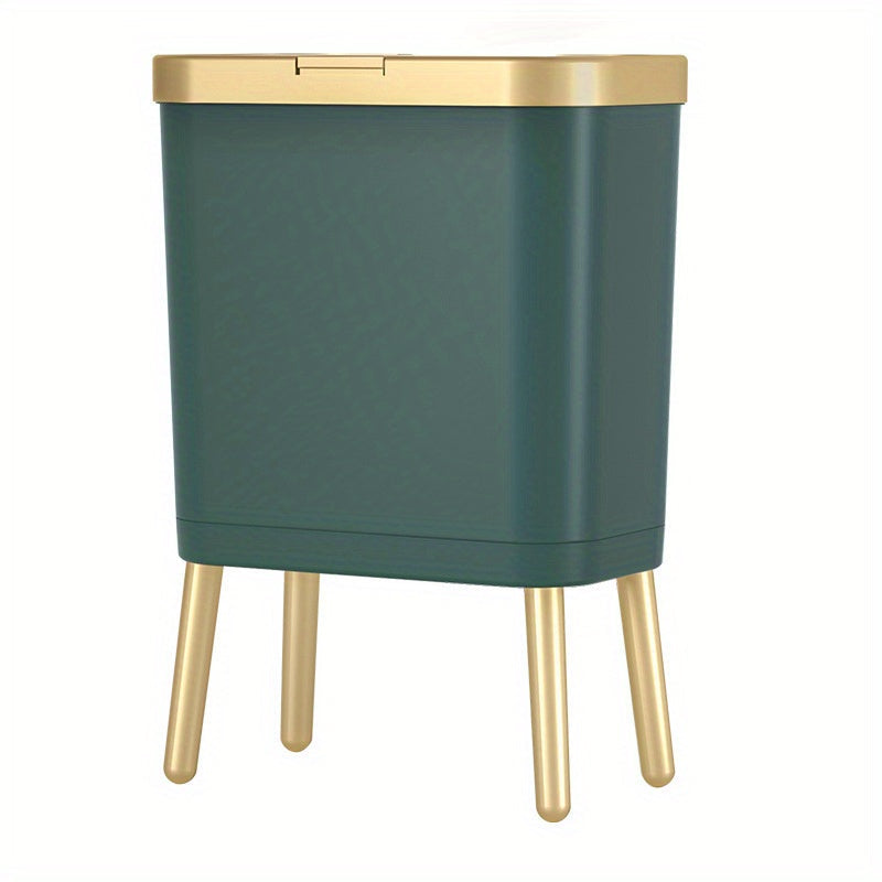 Modern Odour-Sealing Kitchen Trash Can with Elevated Legs | 15L Stylish Waste Bin for Home Organization