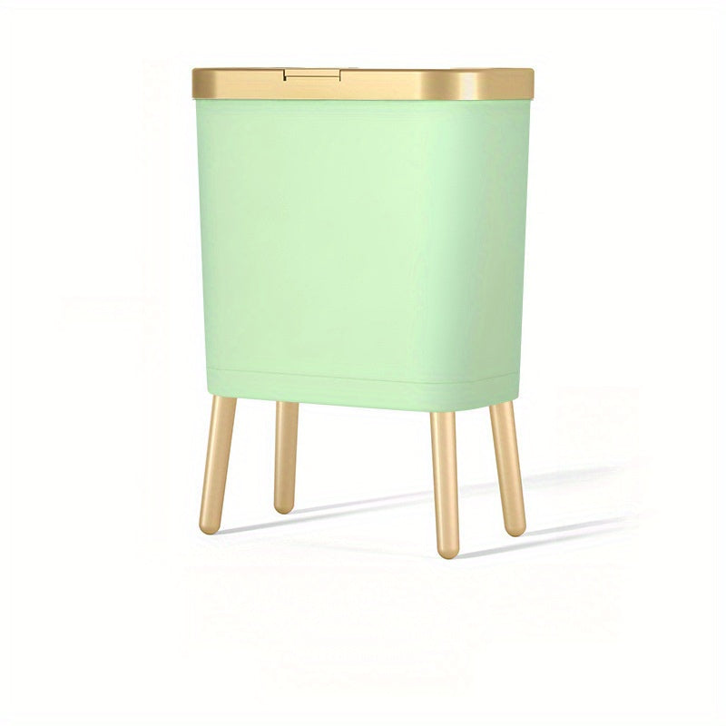 Modern Odour-Sealing Kitchen Trash Can with Elevated Legs | 15L Stylish Waste Bin for Home Organization