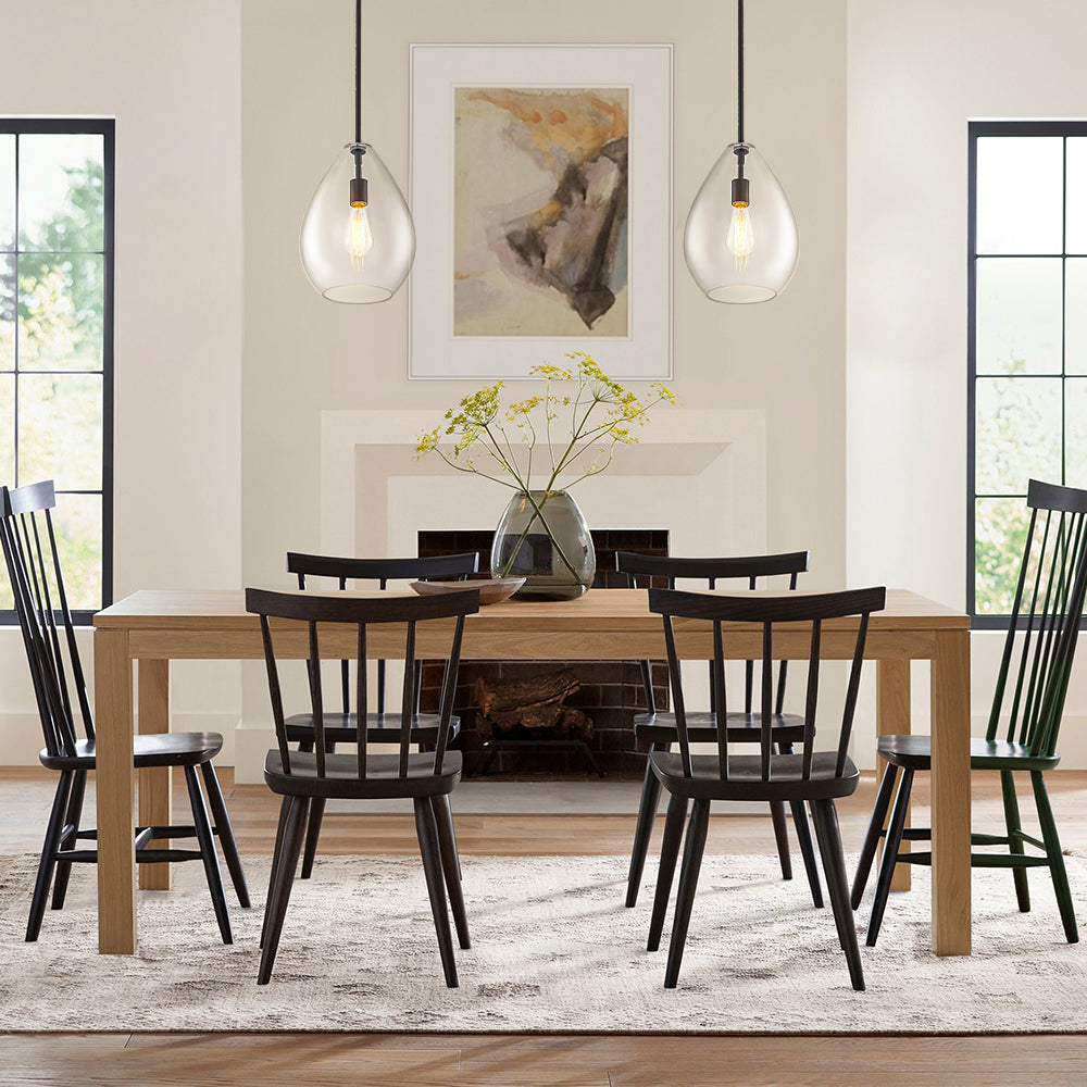 Modern Olive | Glass Pendant Light with Dimmable Shade | Adjustable Height for Kitchen Island Lighting