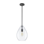 Modern Olive | Glass Pendant Light with Dimmable Shade | Adjustable Height for Kitchen Island Lighting