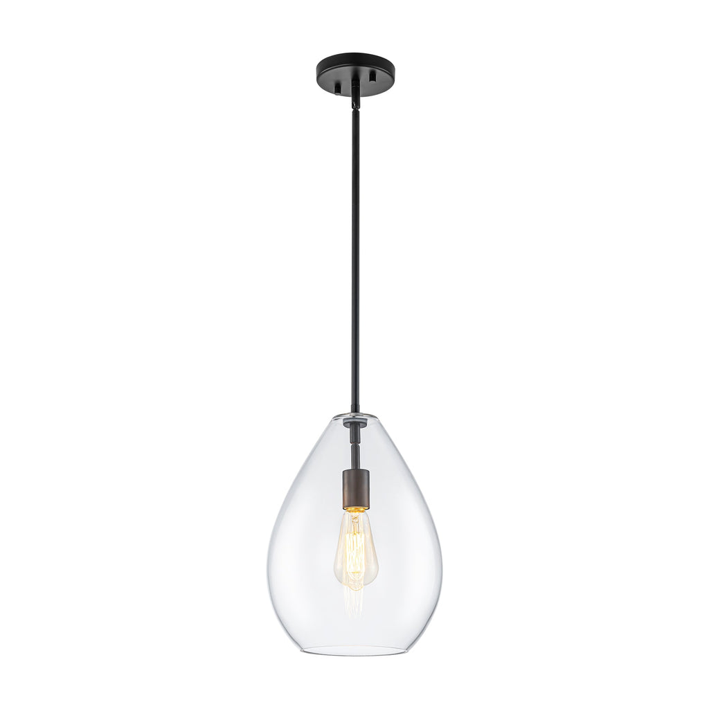 Modern Olive | Glass Pendant Light with Dimmable Shade | Adjustable Height for Kitchen Island Lighting