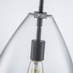 Modern Olive | Glass Pendant Light with Dimmable Shade | Adjustable Height for Kitchen Island Lighting