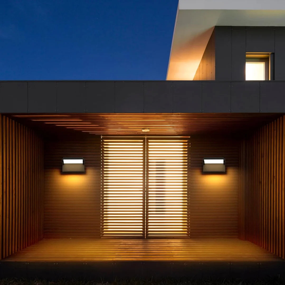 Modern Outdoor Wall Light | 24W LED Motion Sensor with IP65 Waterproof Rating | Perfect for Gardens and Patios