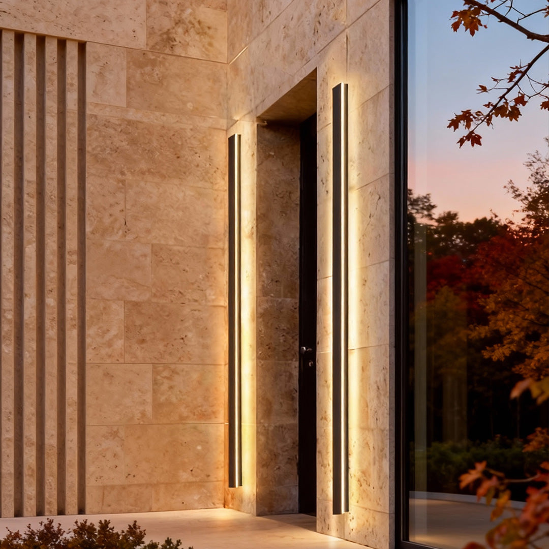 Modern Outdoor Wall Lights | Minimalist Linear Sconce with Integrated LED & Four Color Modes for Versatile Illumination