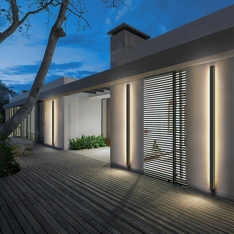 Modern Outdoor Wall Lights | Minimalist Linear Sconce with Integrated LED & Four Color Modes for Versatile Illumination