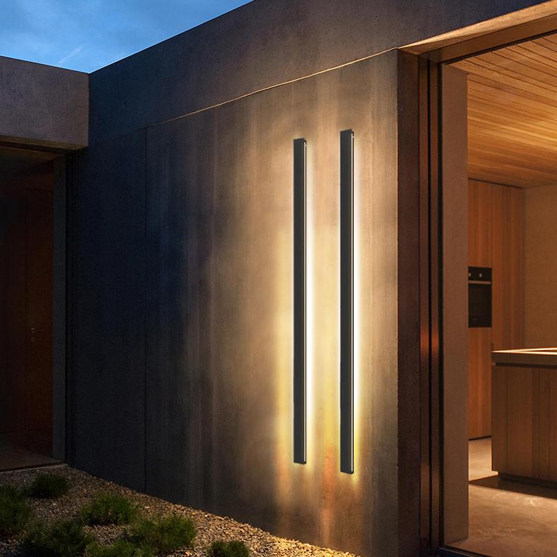 Modern Outdoor Wall Lights | Minimalist Linear Sconce with Integrated LED & Four Color Modes for Versatile Illumination