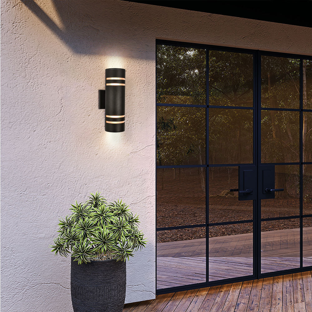 Außenwandleuchte aus Aluminium, IP54, Up-/Downlight