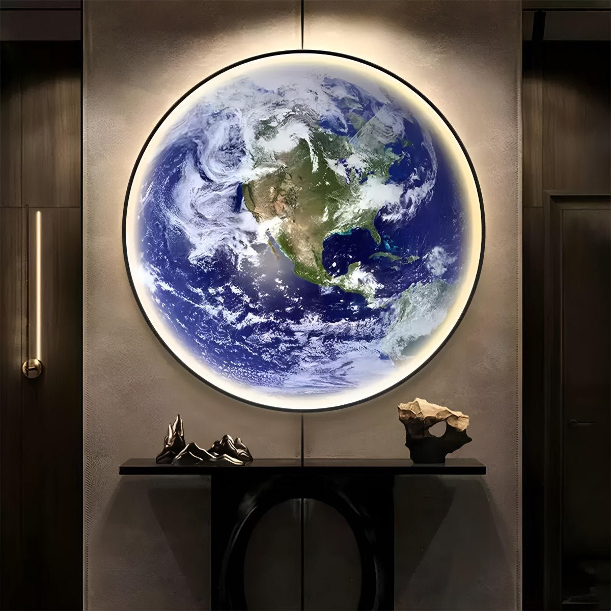 LED-Wandleuchte im Erdkugel-Design