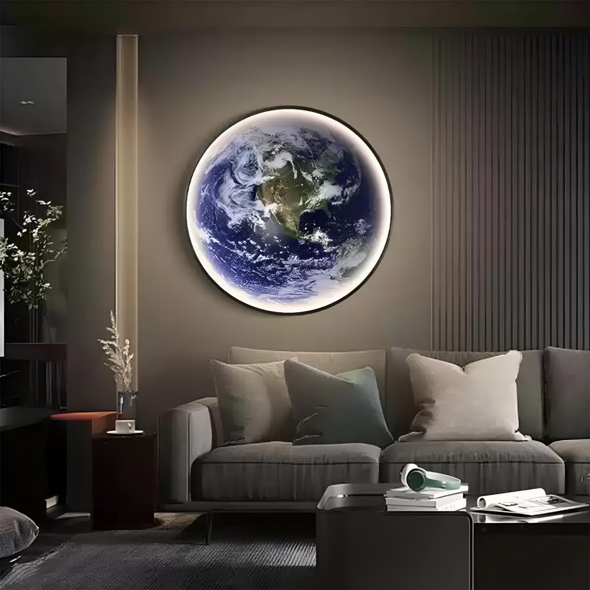 LED-Wandleuchte im Erdkugel-Design