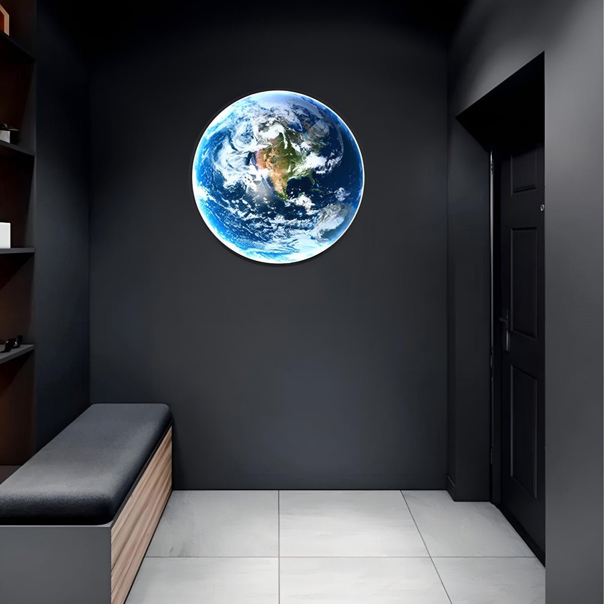 LED-Wandleuchte im Erdkugel-Design