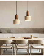 Wabi Sabi Travertine Pendant Light for Dining Table and Kitchen Island