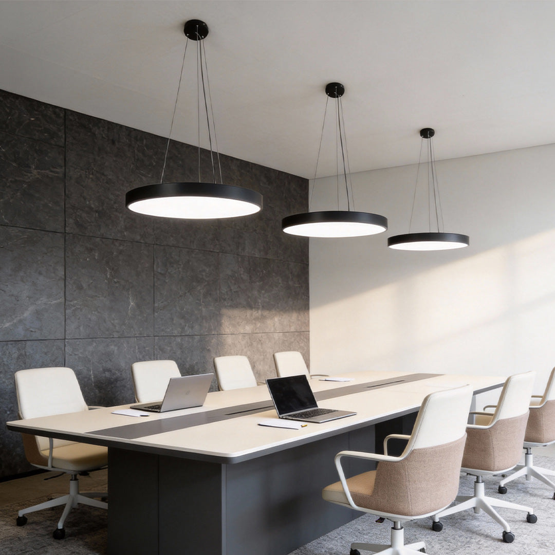 Modern Round Pendant Light | Adjustable Dimmable Ceiling Fixture with Floating Design | Versatile Kitchen Pendant Lighting for Efficient Illumination