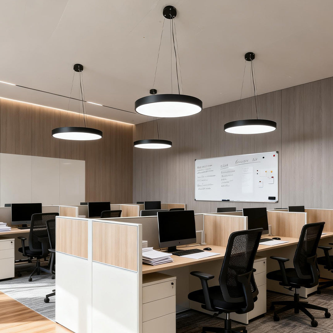 Modern Round Pendant Light | Adjustable Dimmable Ceiling Fixture with Floating Design | Versatile Kitchen Pendant Lighting for Efficient Illumination