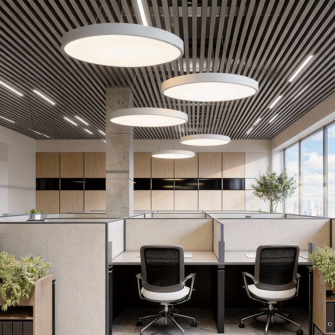 Modern Round Pendant Light | Adjustable Dimmable Ceiling Fixture with Floating Design | Versatile Kitchen Pendant Lighting for Efficient Illumination