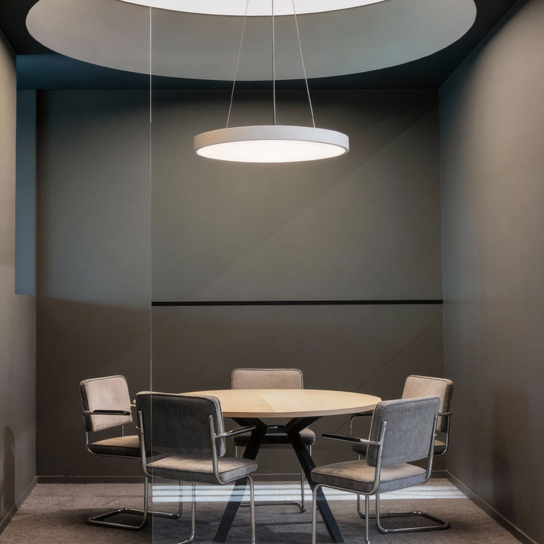 Modern Round Pendant Light | Adjustable Dimmable Ceiling Fixture with Floating Design | Versatile Kitchen Pendant Lighting for Efficient Illumination