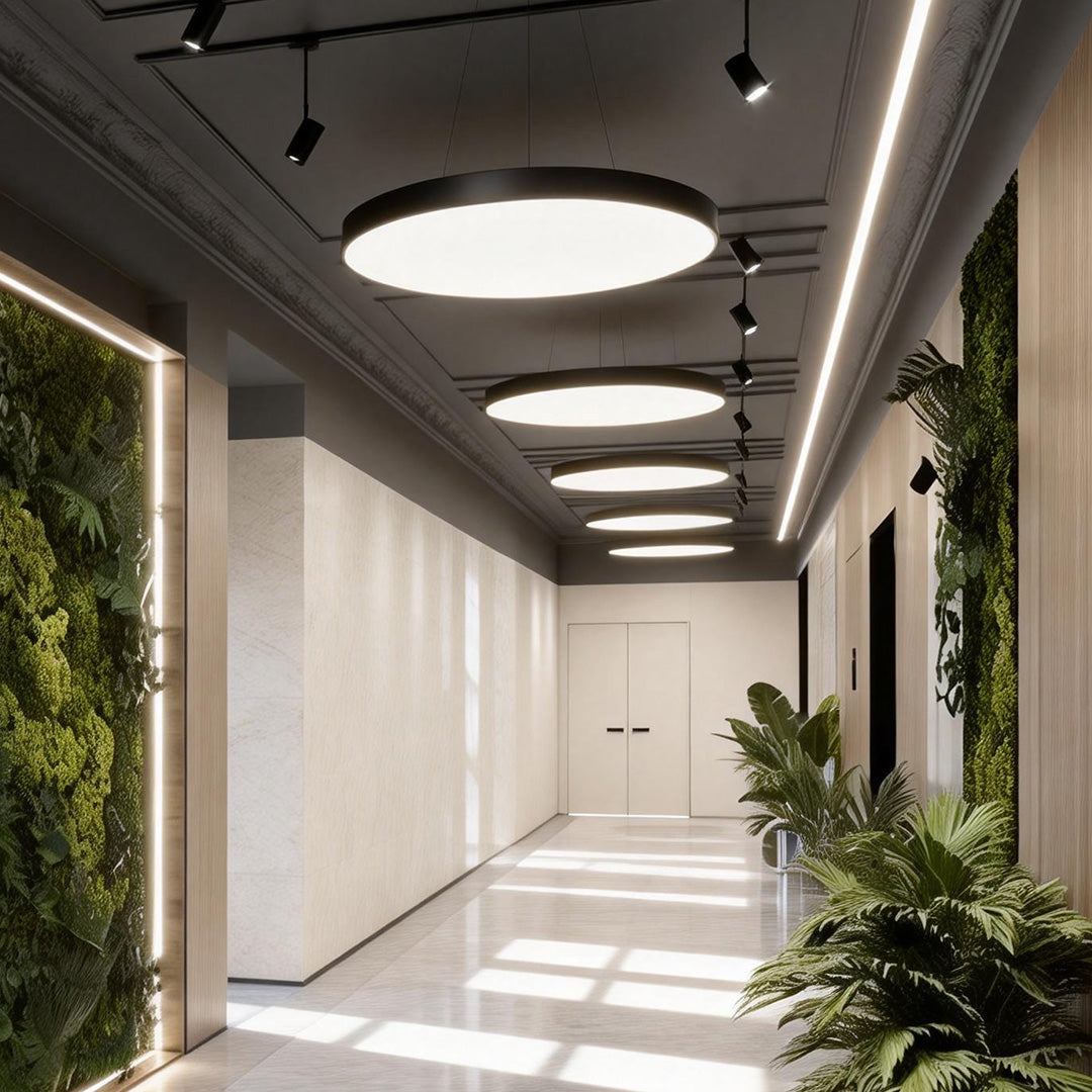 Modern Round Pendant Light | Adjustable Dimmable Ceiling Fixture with Floating Design | Versatile Kitchen Pendant Lighting for Efficient Illumination