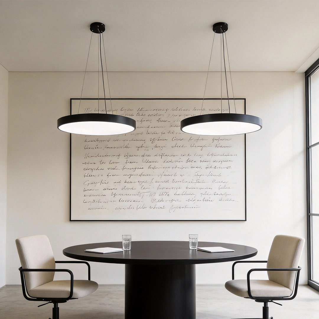 Modern Round Pendant Light | Adjustable Dimmable Ceiling Fixture with Floating Design | Versatile Kitchen Pendant Lighting for Efficient Illumination