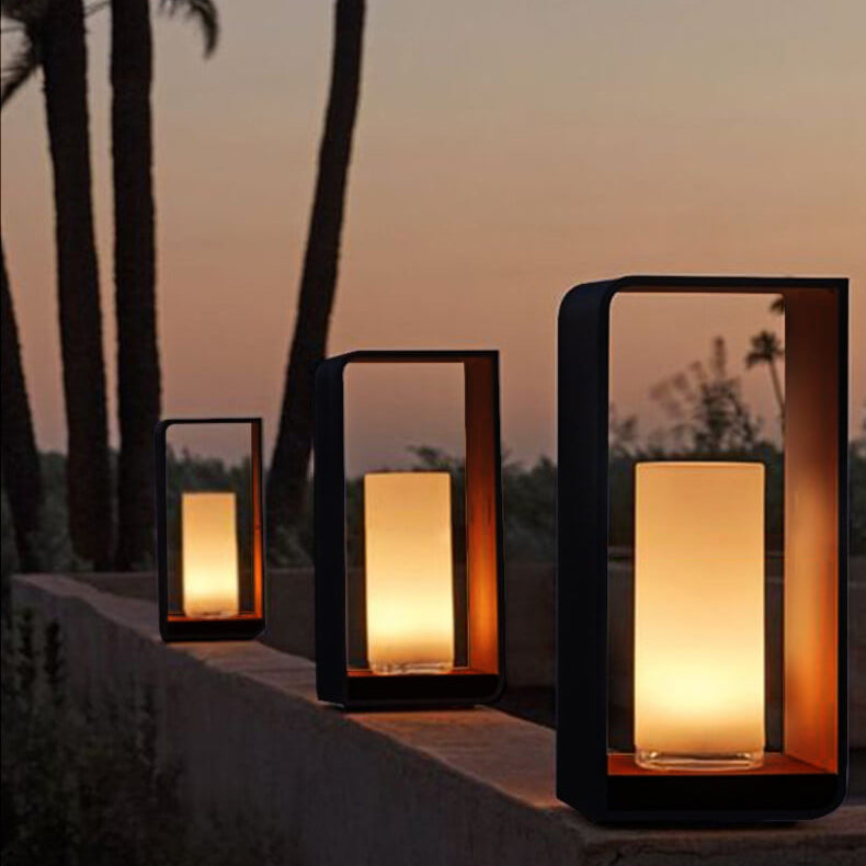 Modern Square Solar Lights Outdoor with Adjustable Color Modes | Waterproof Design for Stylish Landscape Lighting