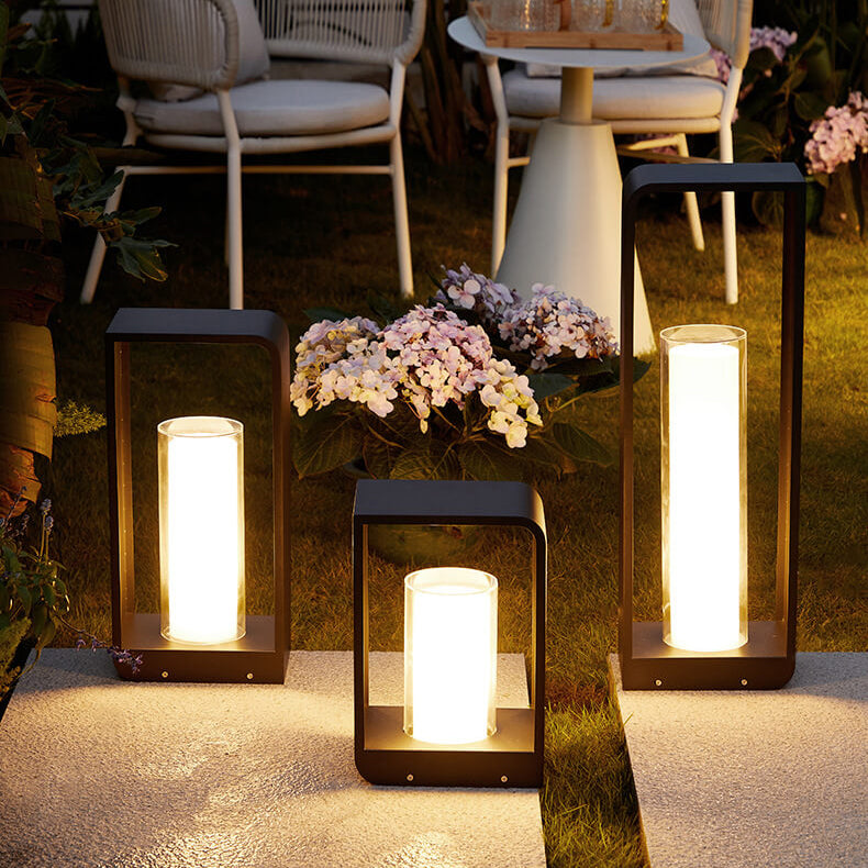 Modern Square Solar Lights Outdoor with Adjustable Color Modes | Waterproof Design for Stylish Landscape Lighting
