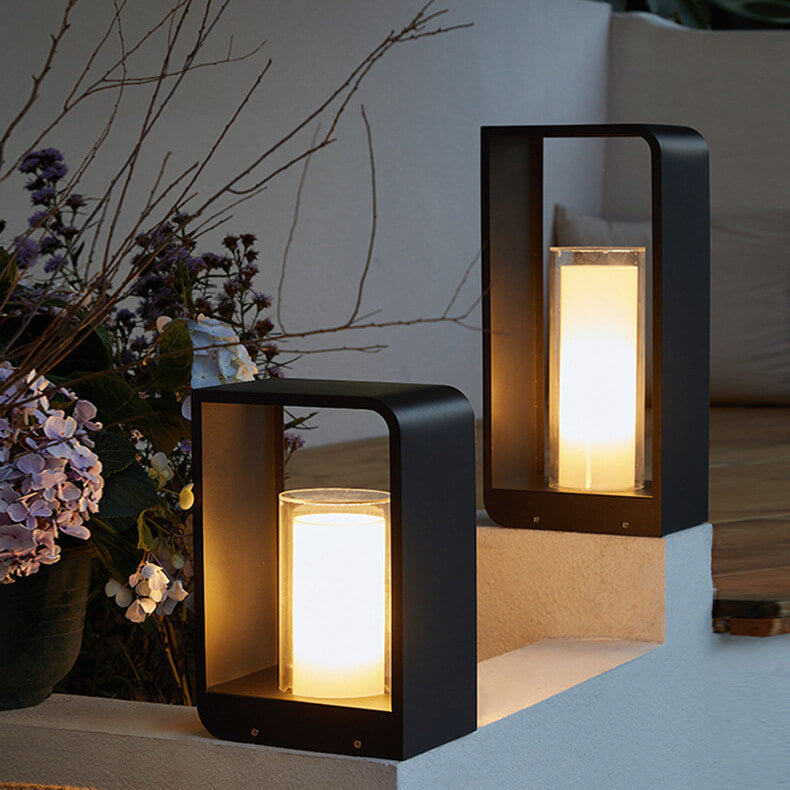 Modern Square Solar Lights Outdoor with Adjustable Color Modes | Waterproof Design for Stylish Landscape Lighting