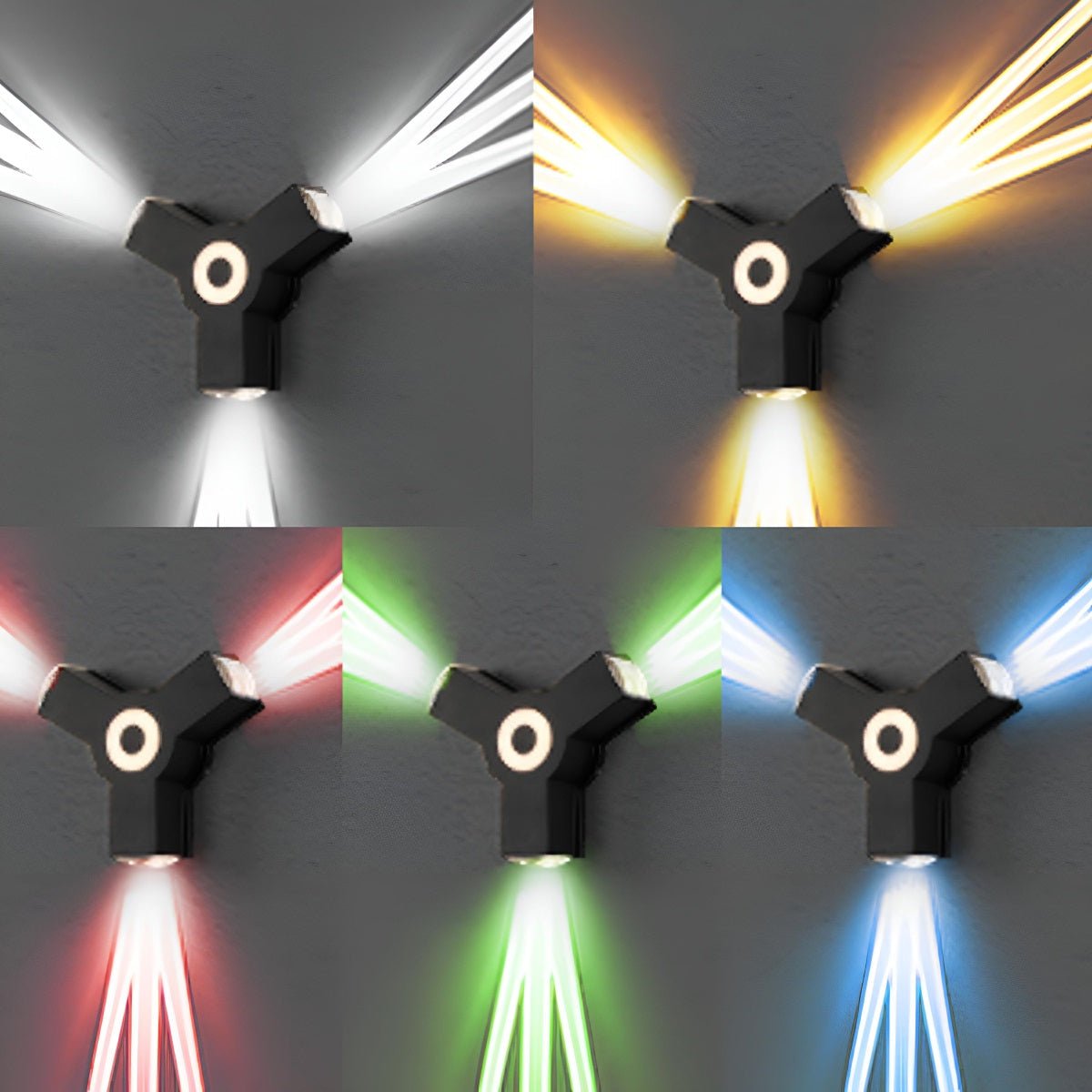 Modern Waterproof Black Outdoor LED Wall Spotlight