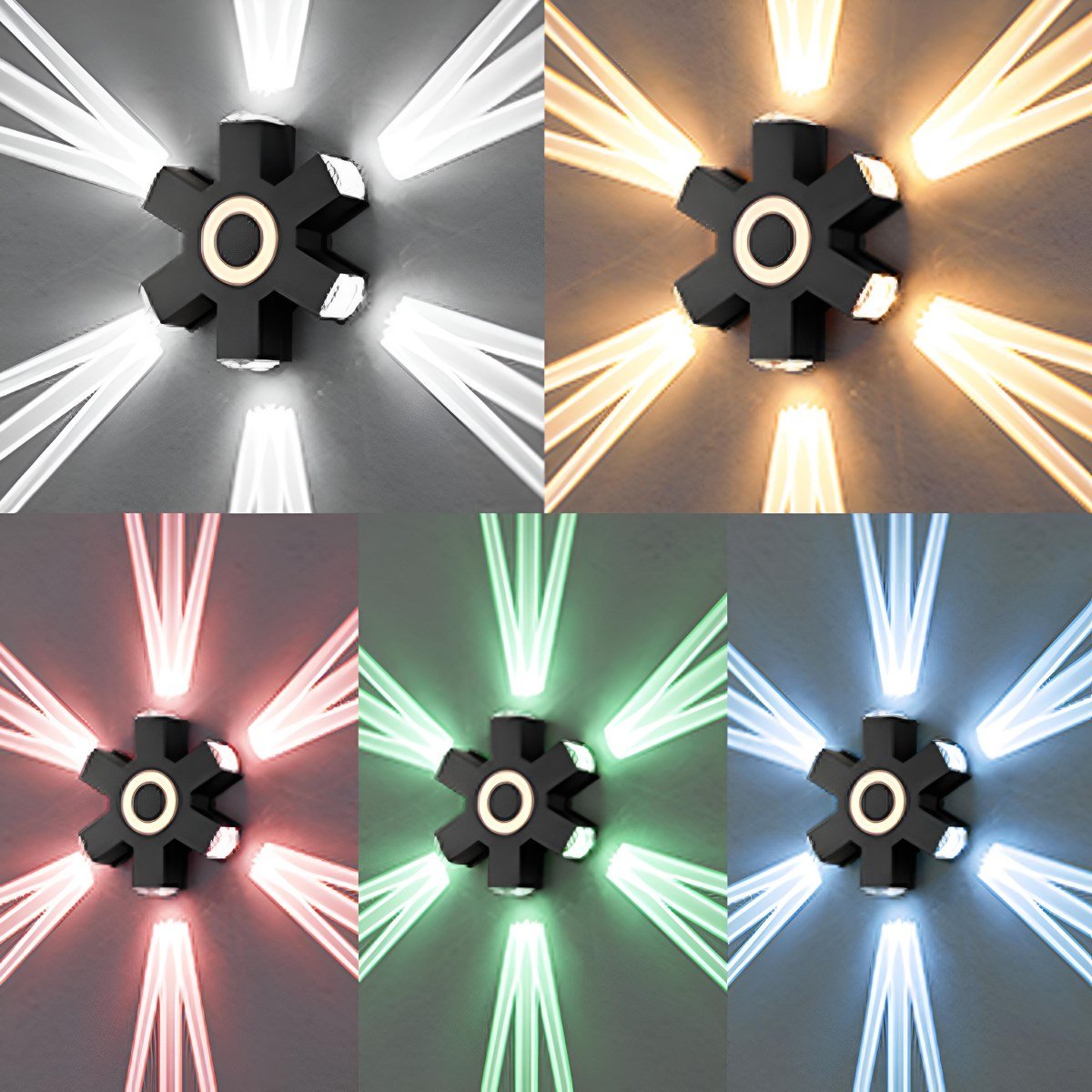 Modern Waterproof Black Outdoor LED Wall Spotlight