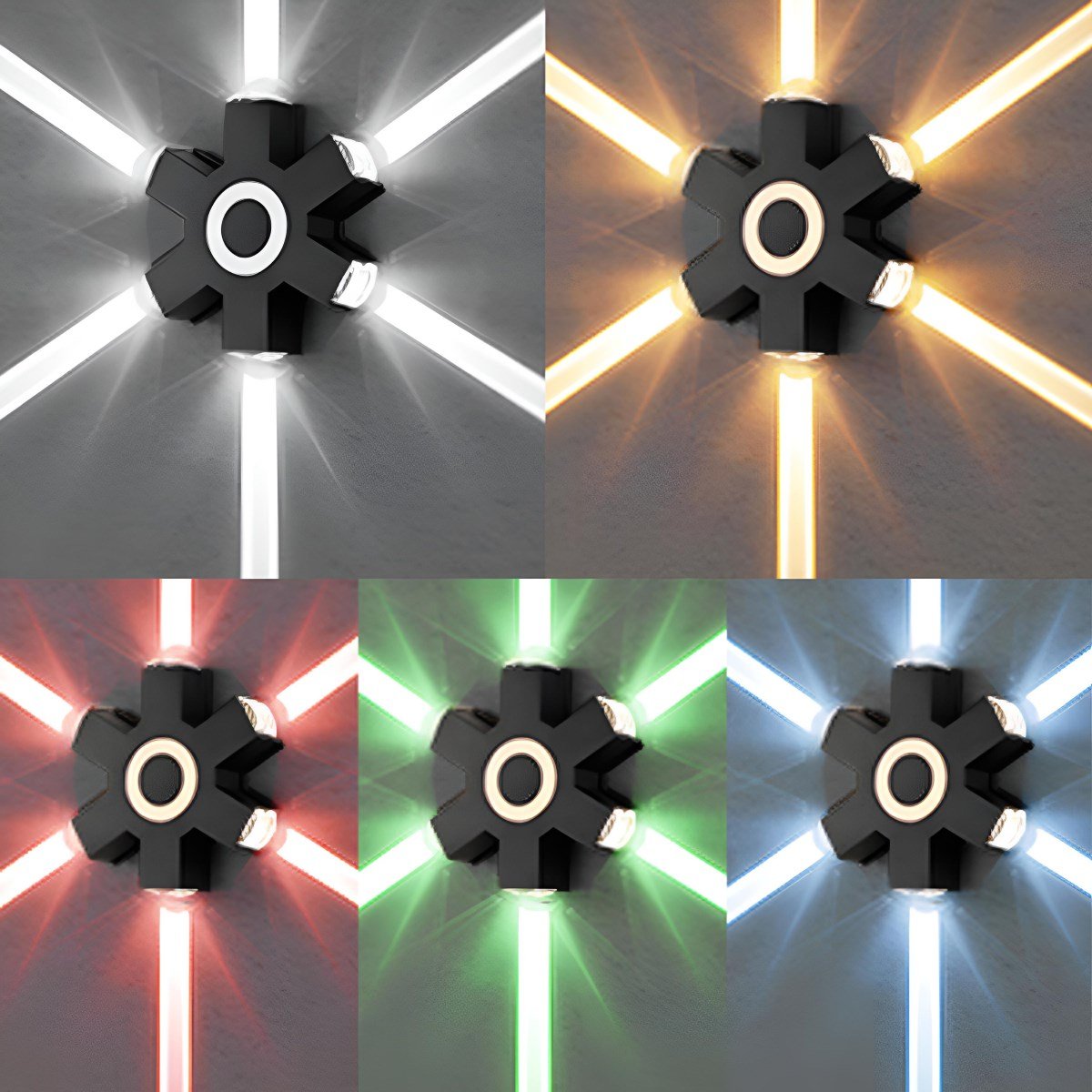 Modern Waterproof Black Outdoor LED Wall Spotlight