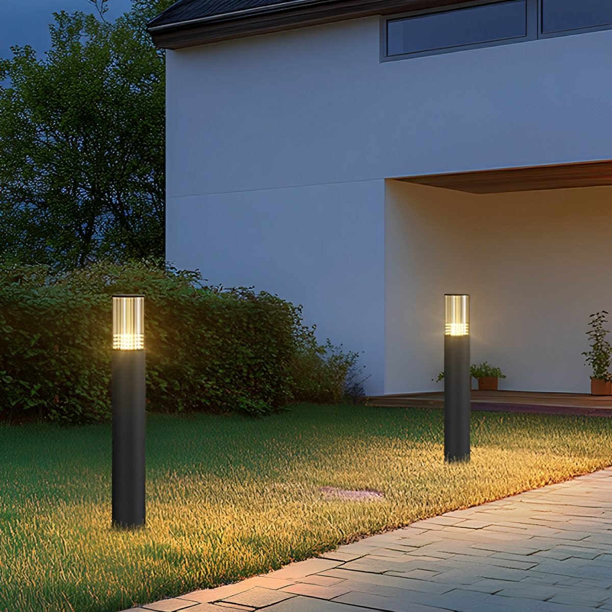 Modern Waterproof LED Cylinder Garden Pillar Light