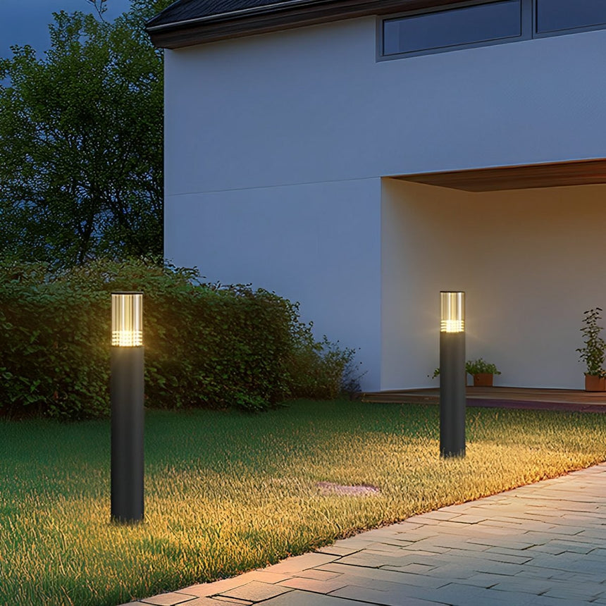LED-Wegeleuchte, zylindrisch, geriffelt, wetterfest