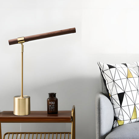 Modern Wood & Brass | LED Desk Lamp with Adjustable Color Temperature | Minimalist Design for Cozy Workspaces