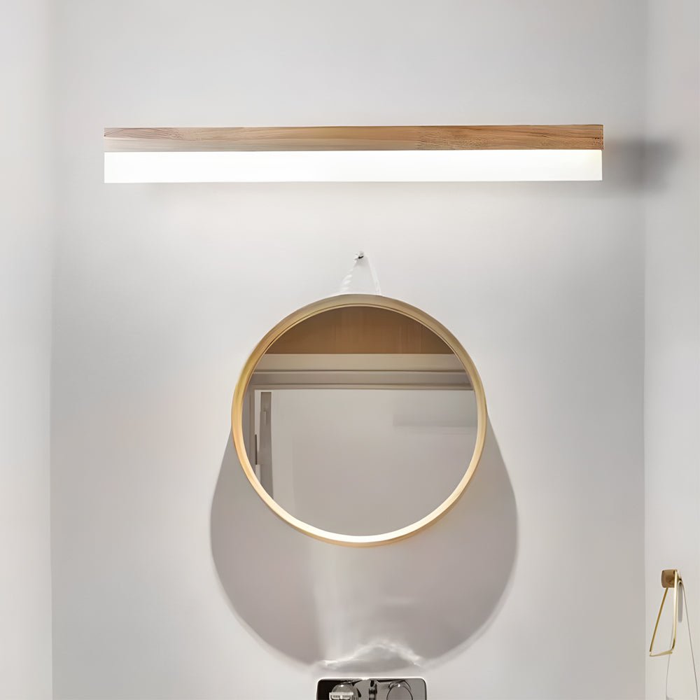Natural Wooden Vanity Light | LED Bathroom Lighting with Soft Illumination | Modern Design for Cozy Spaces