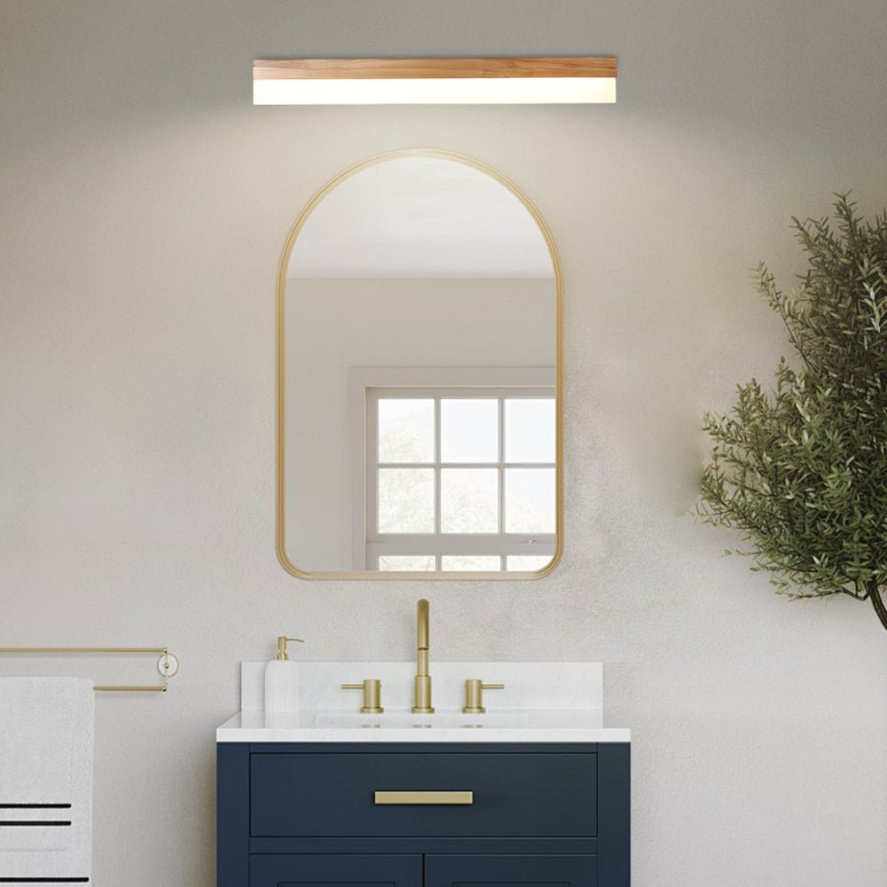 Natural Wooden Vanity Light | LED Bathroom Lighting with Soft Illumination | Modern Design for Cozy Spaces