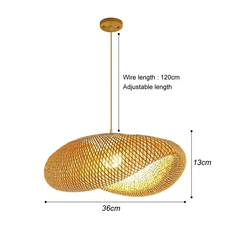 Pendelleuchte aus handgeflochtenem Bambus und Rattan