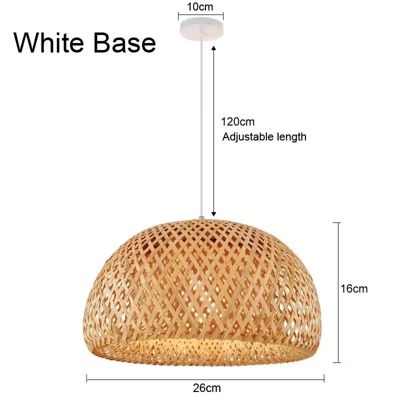 Pendelleuchte aus handgeflochtenem Bambus und Rattan