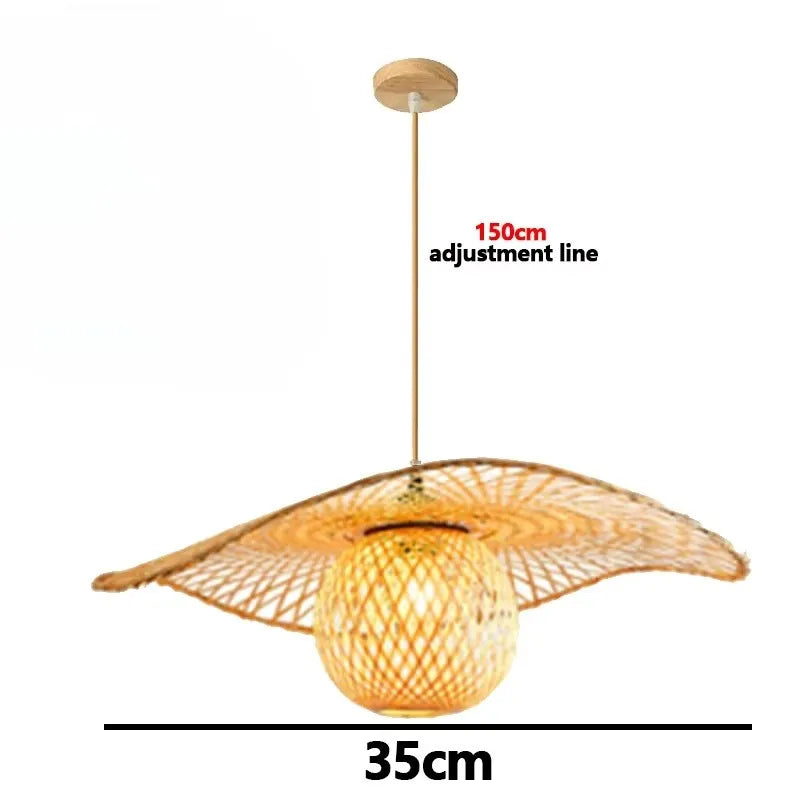 Pendelleuchte aus handgeflochtenem Bambus und Rattan