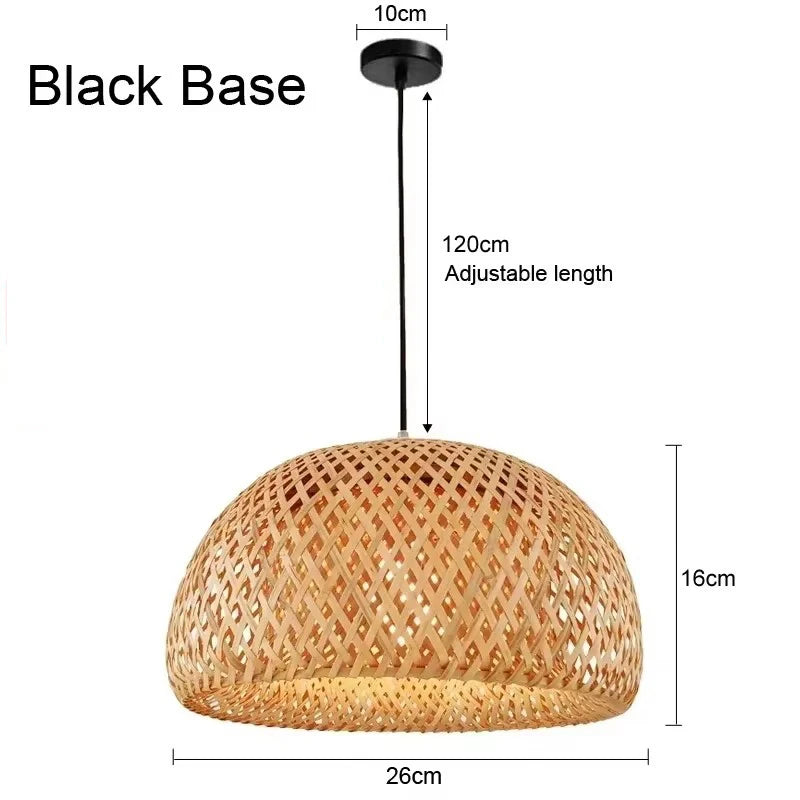 Pendelleuchte aus handgeflochtenem Bambus und Rattan