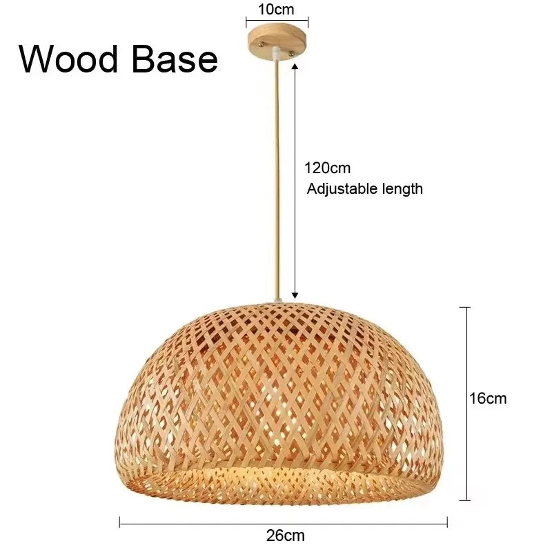 Pendelleuchte aus handgeflochtenem Bambus und Rattan
