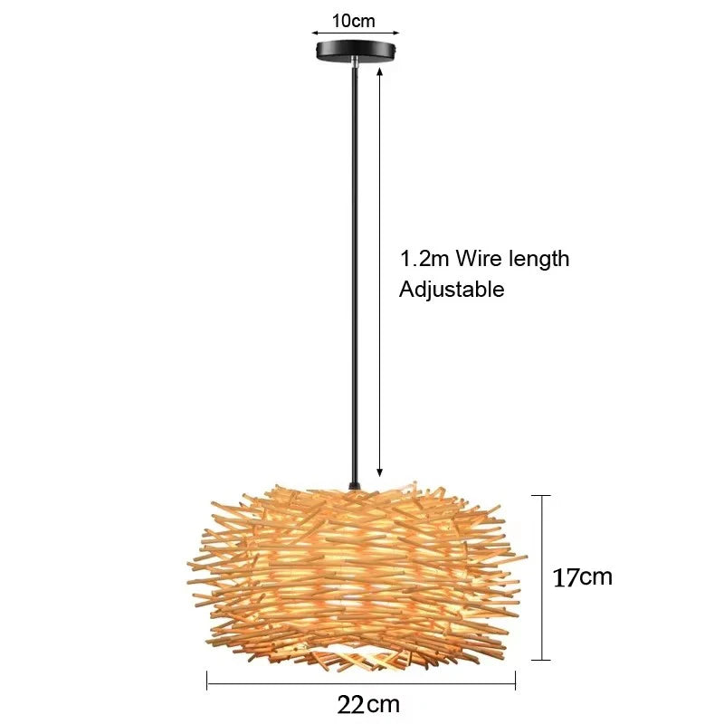 Pendelleuchte aus handgeflochtenem Bambus und Rattan