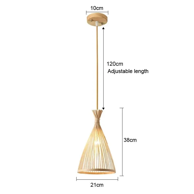 Pendelleuchte aus handgeflochtenem Bambus und Rattan
