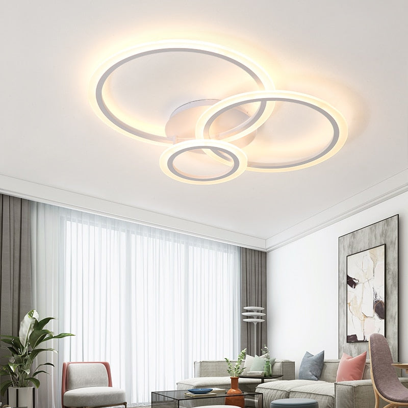 OlympiaGlow | Modern Dimmable White Flush Mount Ceiling Light 0