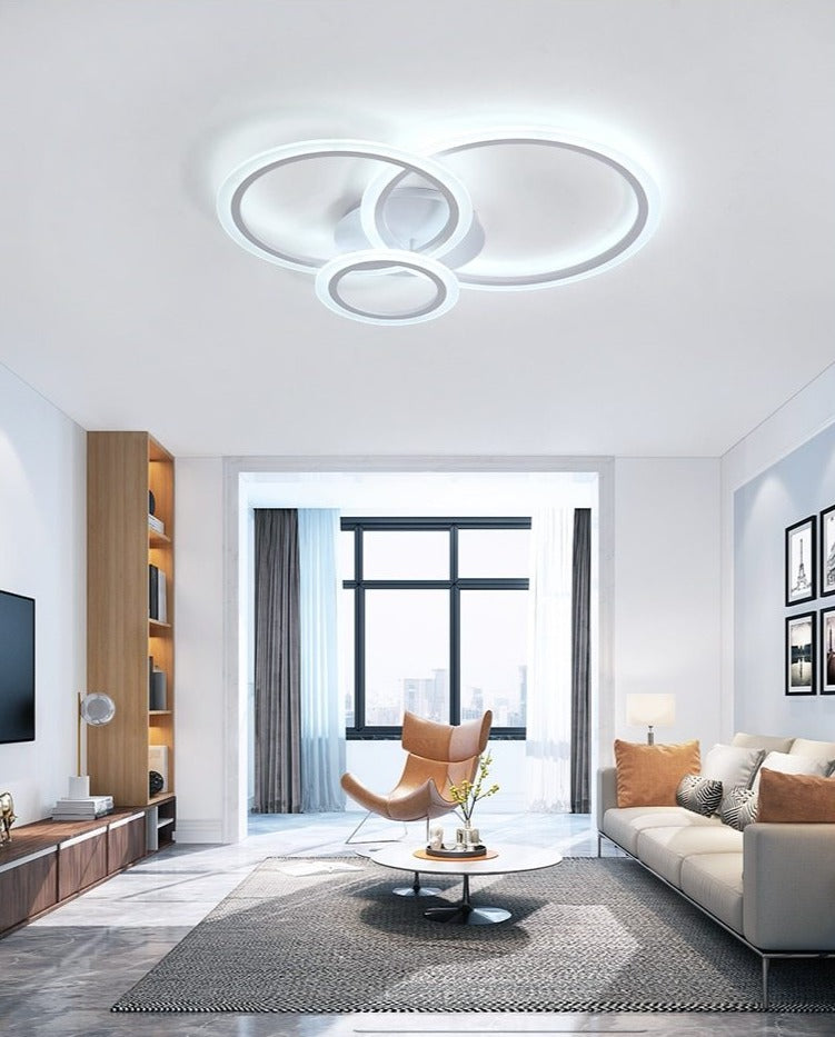 OlympiaGlow | Modern Dimmable White Flush Mount Ceiling Light 1