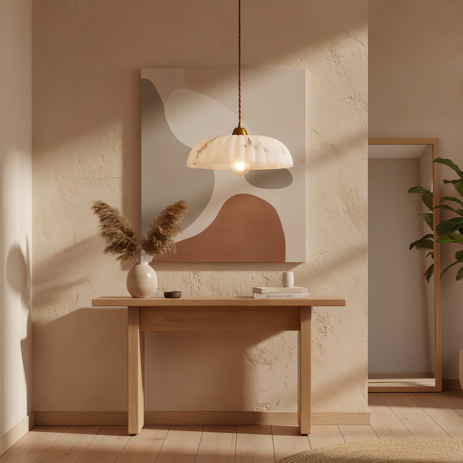 Orielle Pendant Light Minimalist Alabaster Disc Pendant