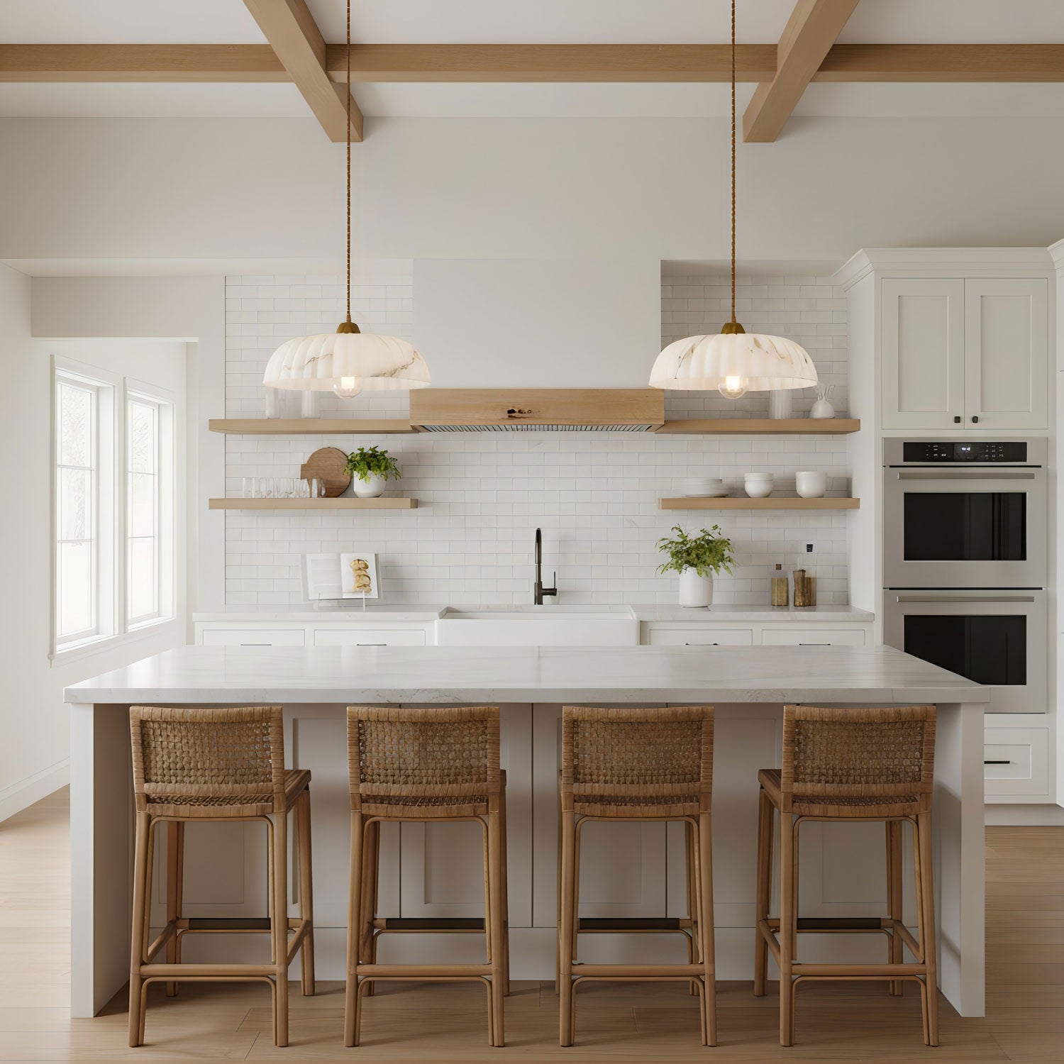 Orielle Pendant Light Minimalist Alabaster Disc Pendant