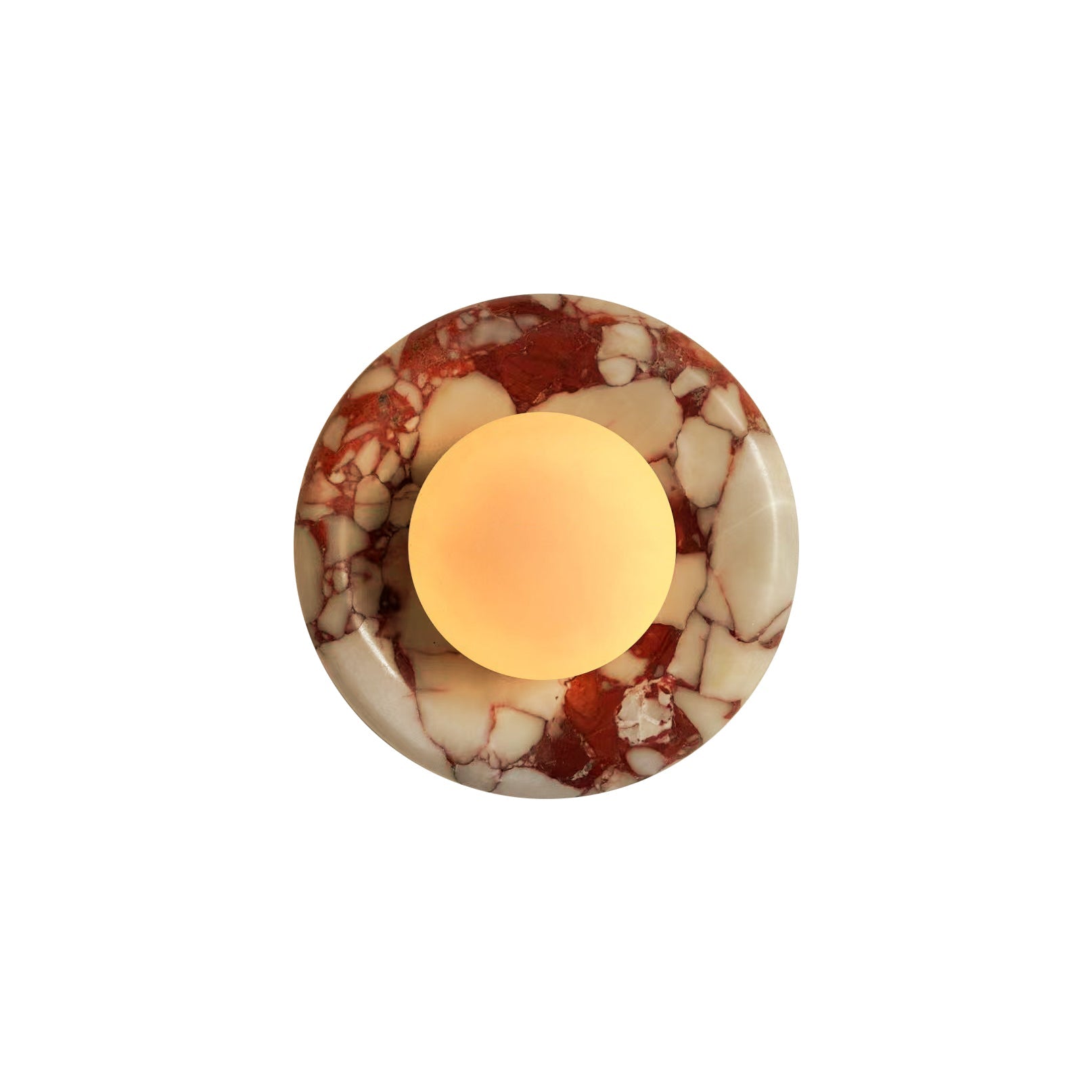 Orli Red Marble Wall Sconce - Elegant Stone Lighting Fixture