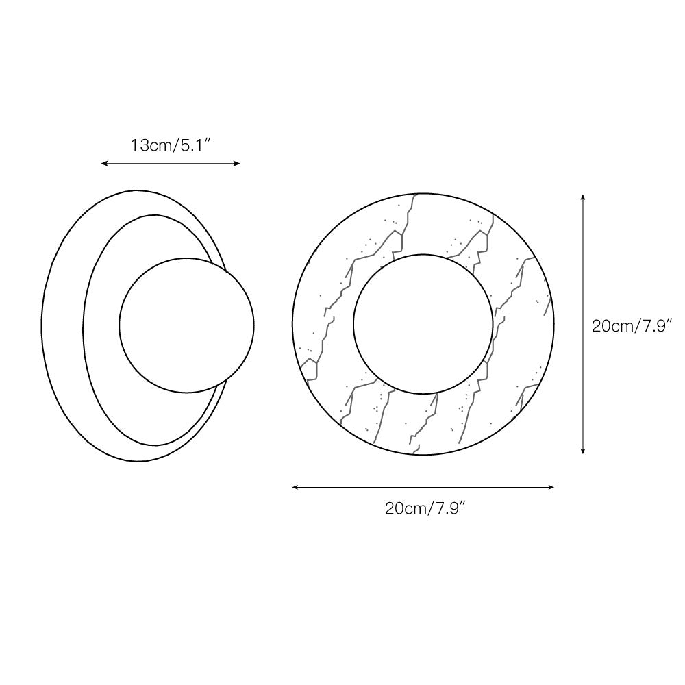 Orli Red Marble Wall Sconce - Elegant Stone Lighting Fixture