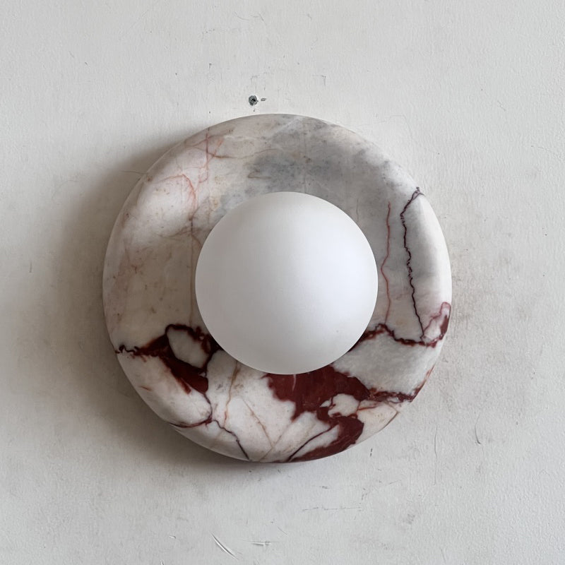 Orli Red Marble Wall Sconce - Elegant Stone Lighting Fixture
