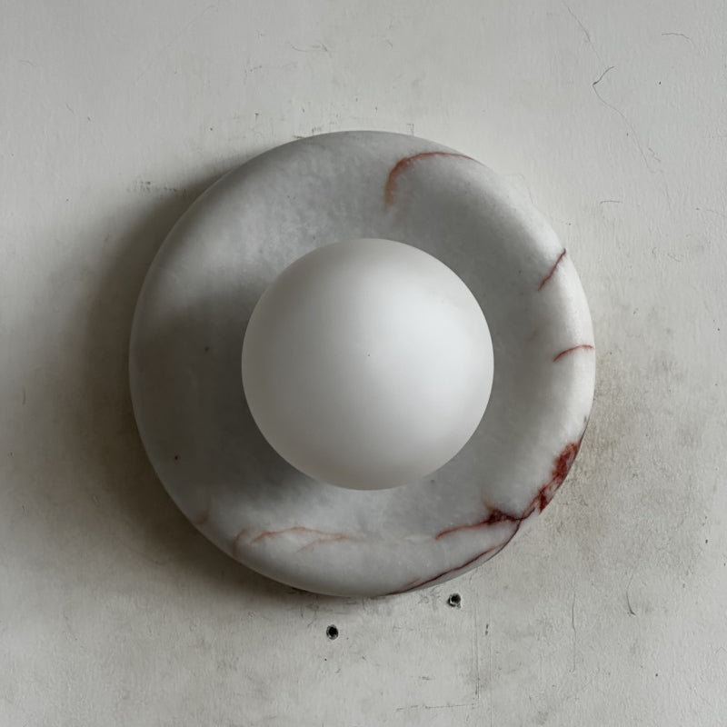 Orli Red Marble Wall Sconce - Elegant Stone Lighting Fixture